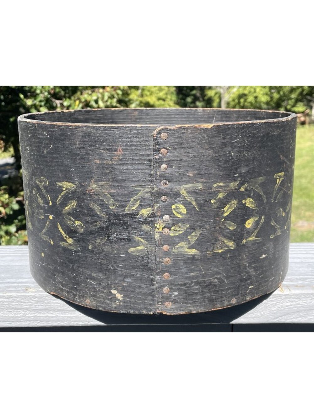 LARGE Antique 19th C. American Bentwood Dry Measure EB FRYE Wilton Bent Wood